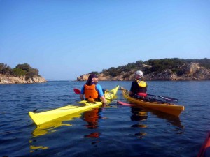 Toons and Andy relax into the last day's paddling
